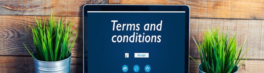 Terms and conditions words on laptop