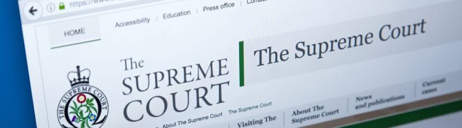 Image of Supreme Court website page