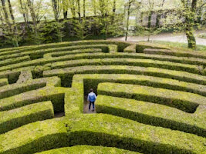 Man inside a maze