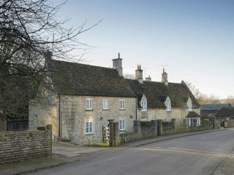 Row of country cottages