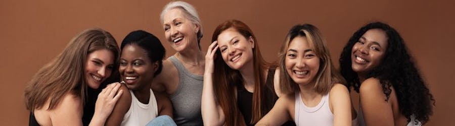 mixed group of women, different races and ages