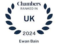 Ewan Bain ranked in Chamber & Partners UK 2024